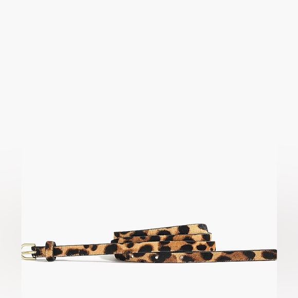 J.Crew Skinny Calf Hair Belt in Leopard NWT - Picture 1 of 6